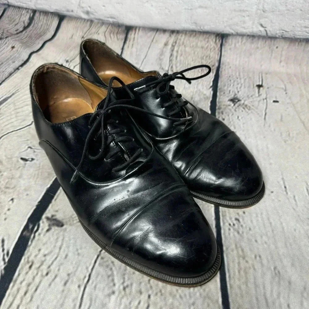 Embassy Black Leather Oxford Dress Shoes Lace Up Casual Shoes size 9.5
